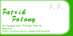 patrik polony business card